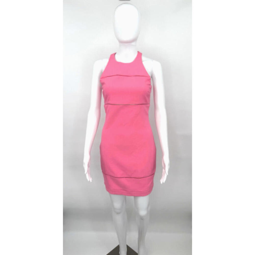 Elizabeth & James Women Hot Pink Bodycon Mini High Neck Dress Sleeveless Size 2